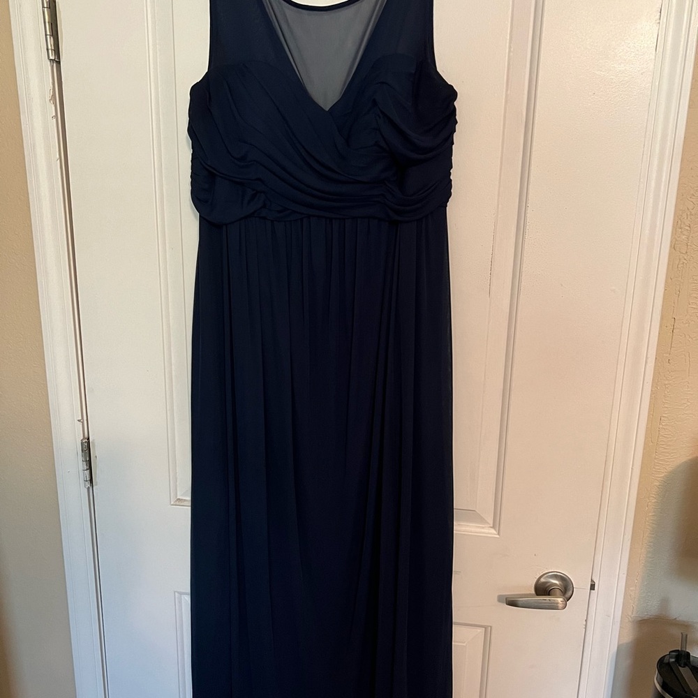 David’s Bridal Bridesmaid Dress Navy Size 18